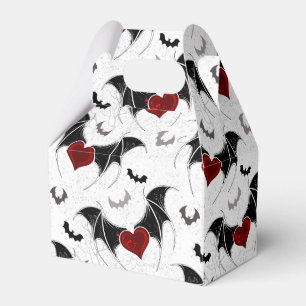 Ballotins Coeur d'Halloween avec ailes de chauve-souris noir