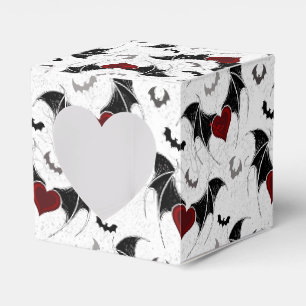 Ballotins Coeur d'Halloween avec ailes de chauve-souris noir