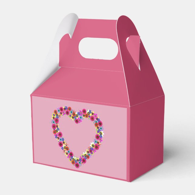 Ballotins Coeur floral sur rose (Verso)