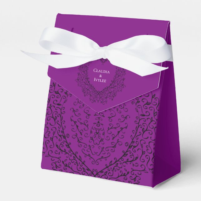 Ballotins Coeur gothique Mariage violet noir (Verso)