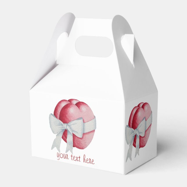 Ballotins coeur rouge attaché avec ruban blanc pour mariage (Arrière)