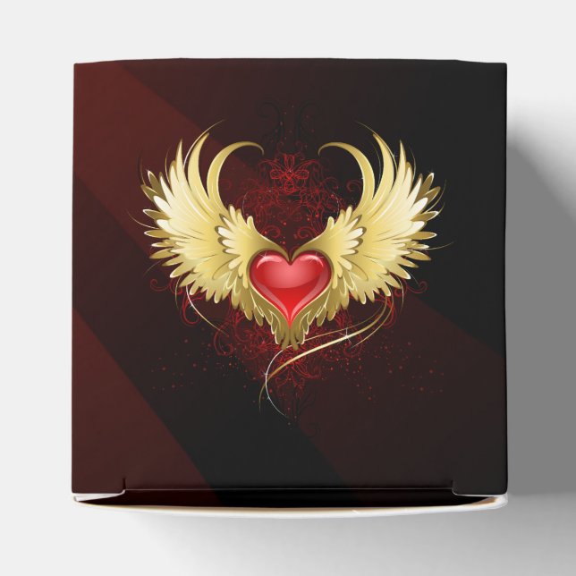 Ballotins Coeur rouge avec ailes d'or (Haut)