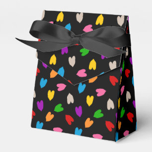 Ballotins Cœurs Amour Colorés Motif Design Noir 