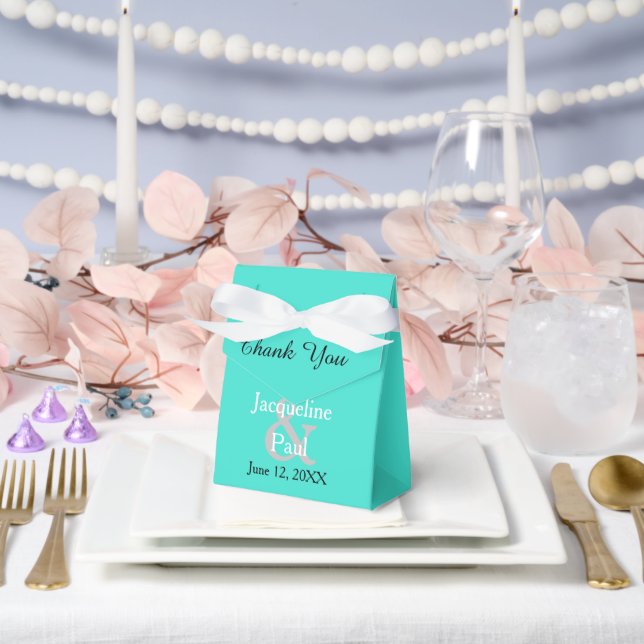 Ballotins Coeurs coucher de soleil romantique Turquoise (Mariage)