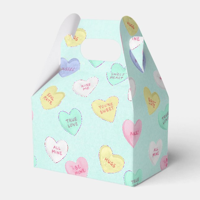 Ballotins Cœurs de bonbons rétro de la Saint-Valentin sur fo (Verso)