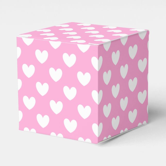 Ballotins Coeurs de polka blanc sur Cotton Candy rose (Verso)