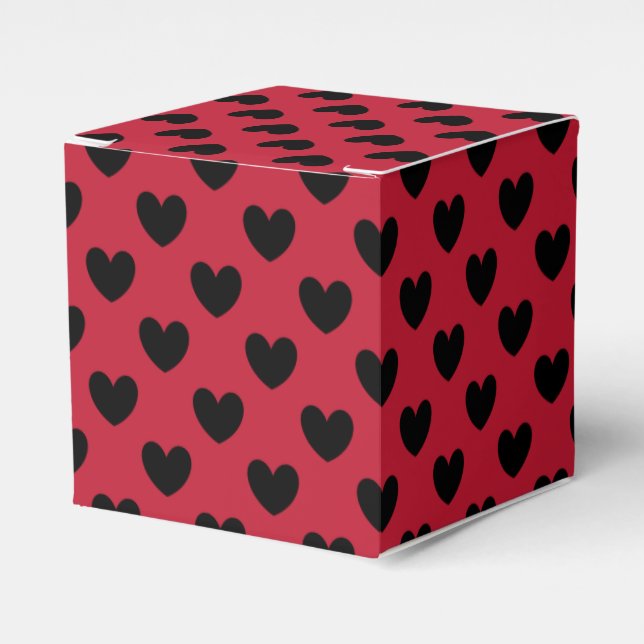 Ballotins Coeurs de polka noir sur rouge (Verso)