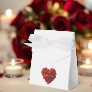 Ballotins Cœurs de roses rouges - Mariage Merci