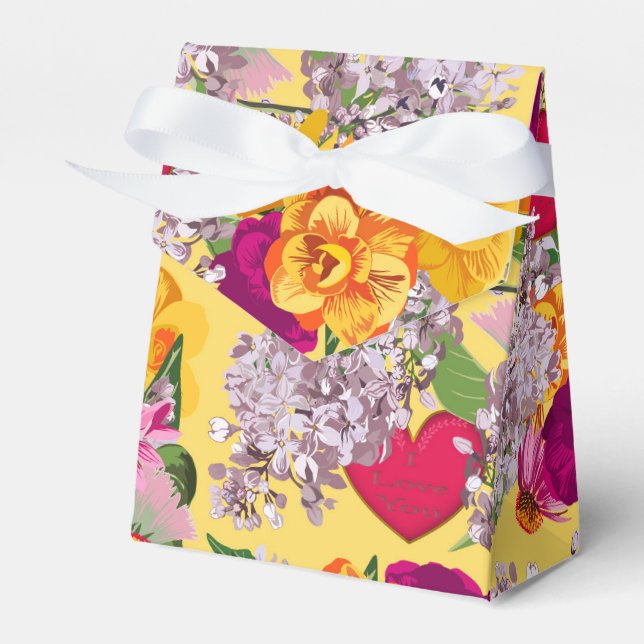 Ballotins Coeurs et Fleurs Victoriens Fête Favoriser Box (Verso)
