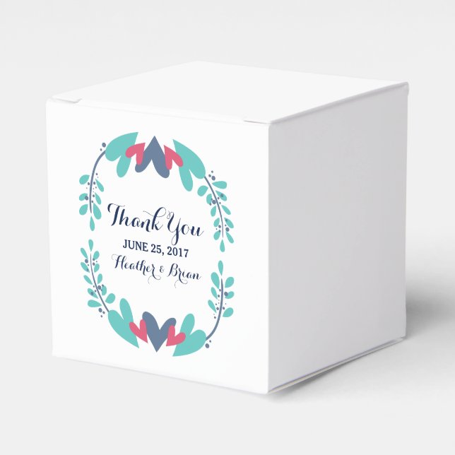 Ballotins Coeurs et vignes Mariage Faveur Boxes (Verso)