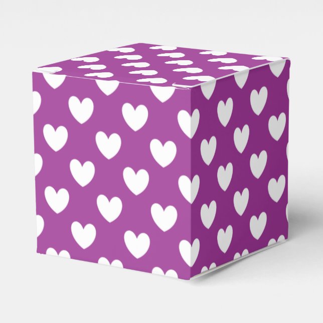 Ballotins Coeurs polka blanc sur Cactus violet Fleur violet (Verso)