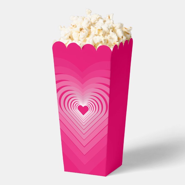 Ballotins Coeurs roses Boîte à pop-corn (Sauté)