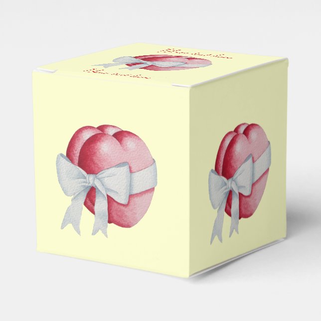 Ballotins coeurs rouges attachés avec des arcs blancs pour l (Verso)