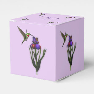 Ballotins Colibri Et Fleur Iris Personnalisés