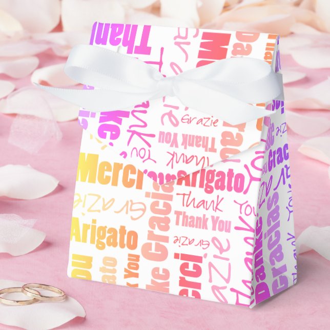 Ballotins Collage de mots multilingues couleurs arc-en-ciel  (Mariage)