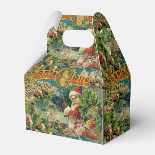 Ballotins Collage de Noël victorien avec Père Noël Antique