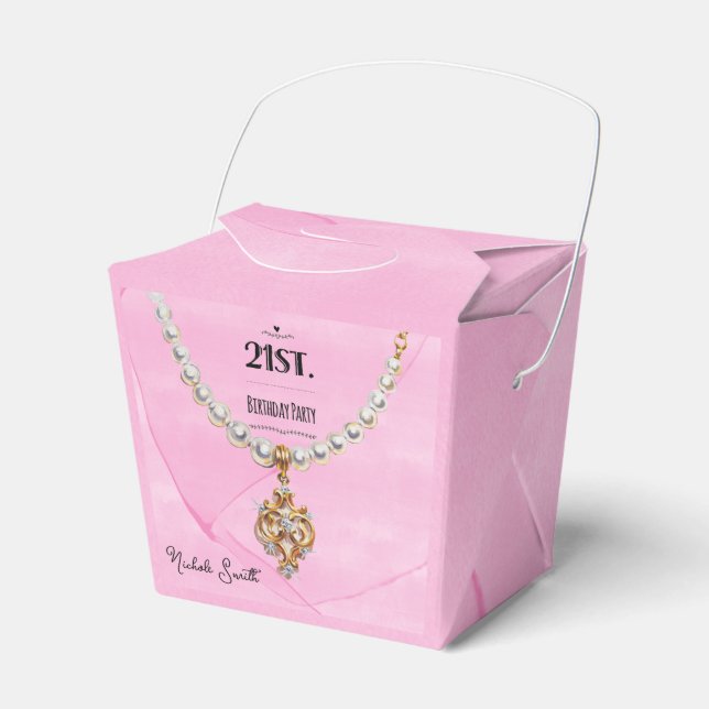 Ballotins Collier Perle Rose Élégant 21e Anniversaire (Verso)