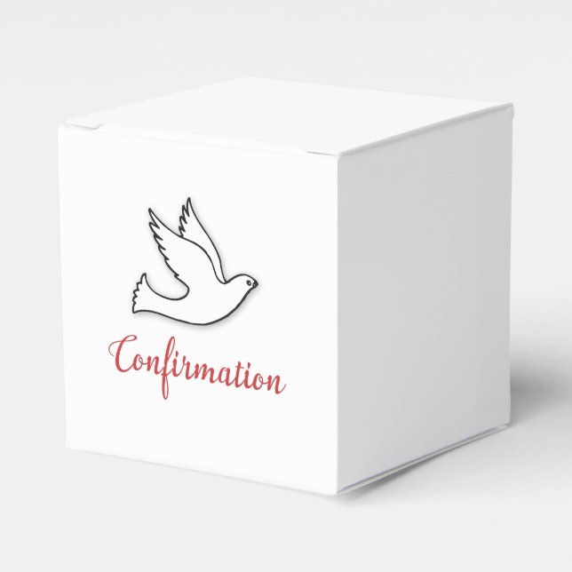 Ballotins Colombe de Confirmation Félicitations avec Rouge (Verso)