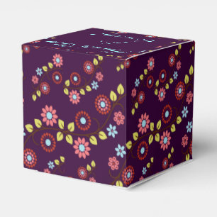 Ballotins Coloré motif floral violet boîte de faveur de mari