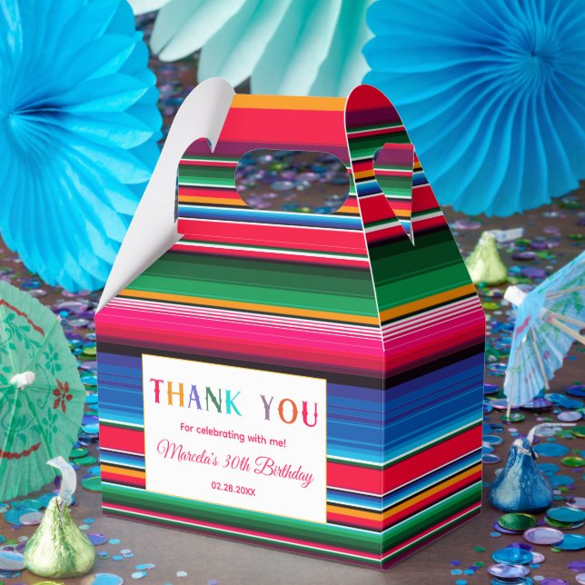 Ballotins Colorful Mexican Fiesta Serape Thank you  (Fête)