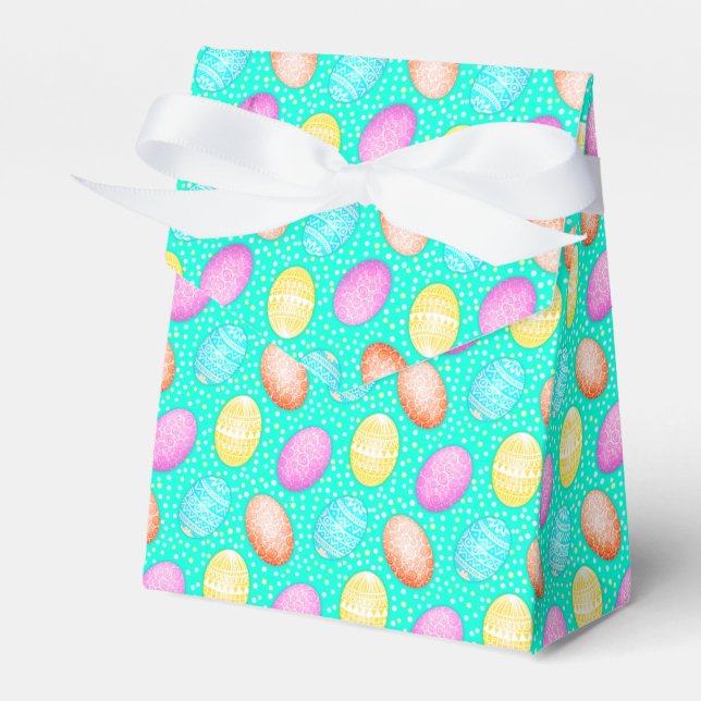 Ballotins Colorful Turquoise Easter Egg Pattern (Verso)
