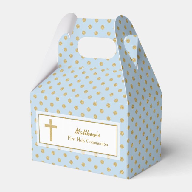 Ballotins Communion bleu avec Pois d'or (Verso)
