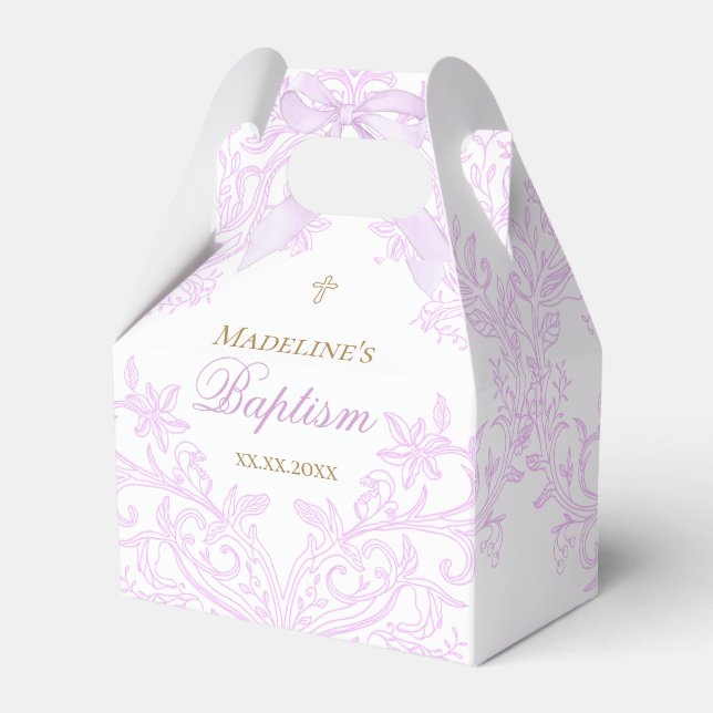 Ballotins conception aquarelle lilas | Baptême (Verso)
