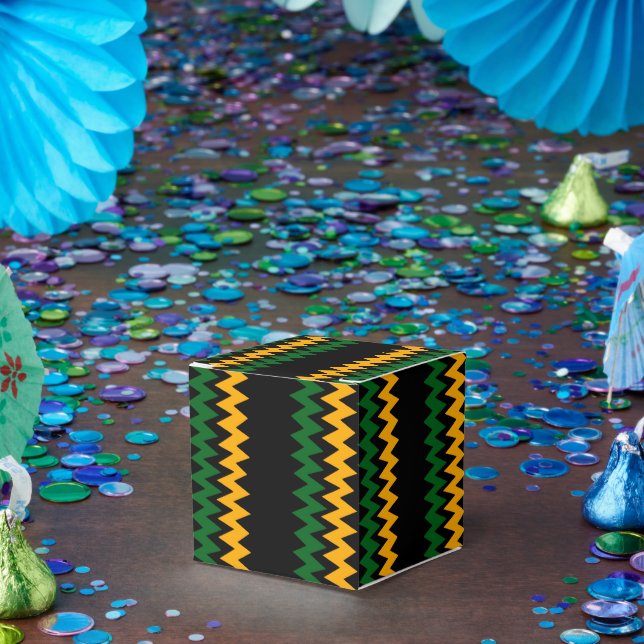 Ballotins Conception Chevron Noir et Or Vert (Fête)