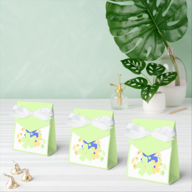 Ballotins Conception Florale Élégante en Vert Jaune Bleu (Multiple)