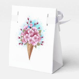 Ballotins Cône rose Sakura crème glacée gaufre