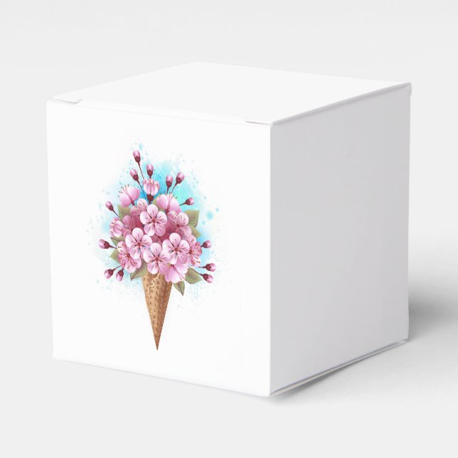 Ballotins Cône rose Sakura crème glacée gaufre (Verso)