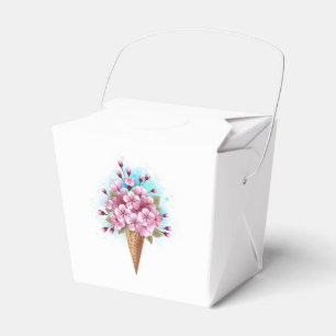 Ballotins Cône rose Sakura crème glacée gaufre