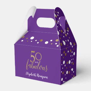 Ballotins Confetti 50 & fabuleux Anniversaire Purple Gold