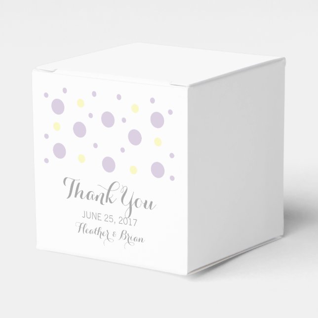 Ballotins Confetti violet jaune mariage Favor Boxes (Verso)