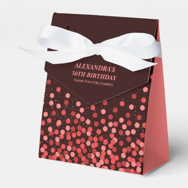Ballotins Confettis Merci Élégants Noir Rouge (Verso)