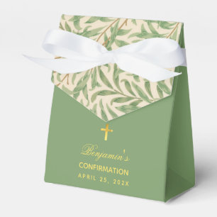 Ballotins Confirmation Green Feuille Foliage vert Script
