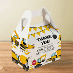 Ballotins Construction Kids Birthday Party Favor Box<br><div class="desc">Construction themed birthday favor boxes featuring a simple white background,  with cute cartoon illustrations of bunting,  stop signs,  a dump truck,  a digger,  a cement truck,  a wrecking ball crane,  splatters of dirt,  and a birthday thank you template that is easy to personalize.</div>