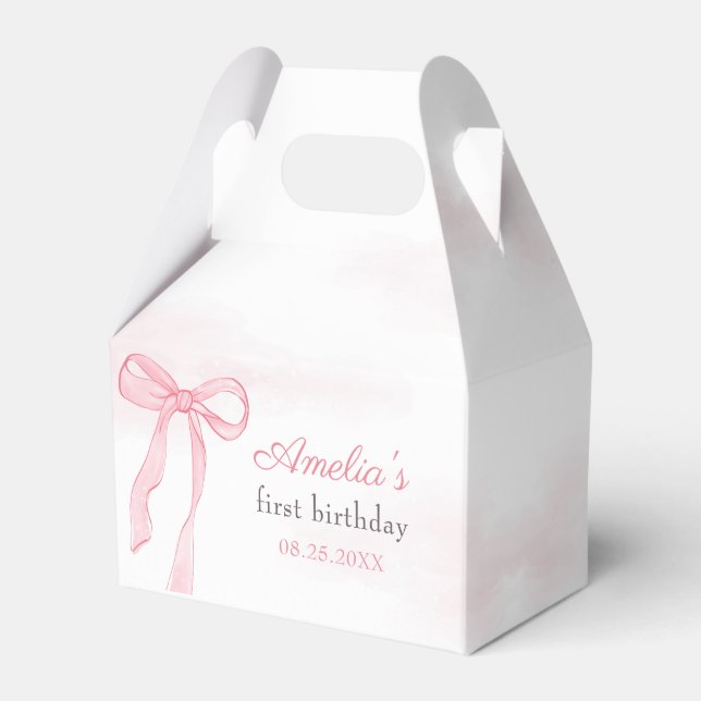 Ballotins Coquette Aquarelle rose mignonne Bow Anniversaire (Verso)