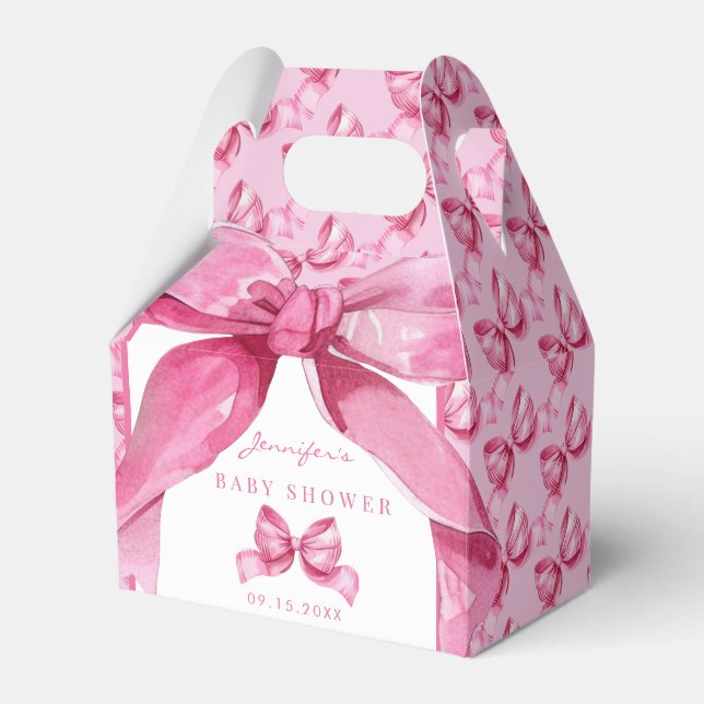 Ballotins Coquette Bow | Douche pour bébé rose (Verso)