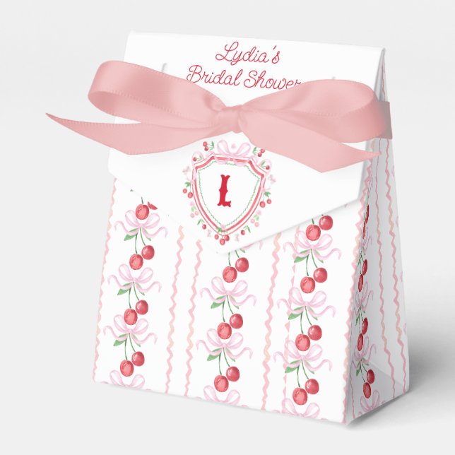 Ballotins Coquette Cherry Baby Shower Monogram (Verso)