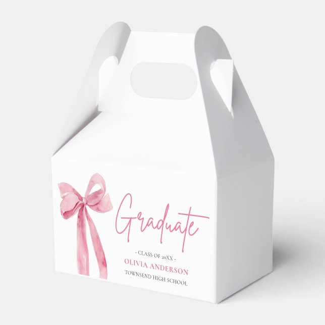 Ballotins Coquette de la botte rose moderne Graduate Graduat (Verso)