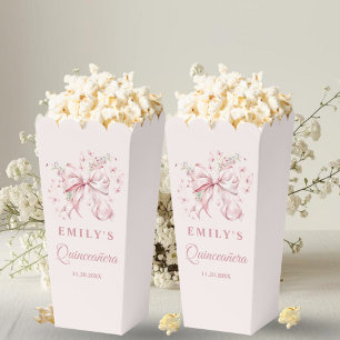Ballotins Coquette Pink Bow Quinceanera Sweet 16 Popcorn