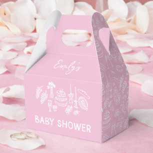 Ballotins Coquette rose baby shower à main moderne
