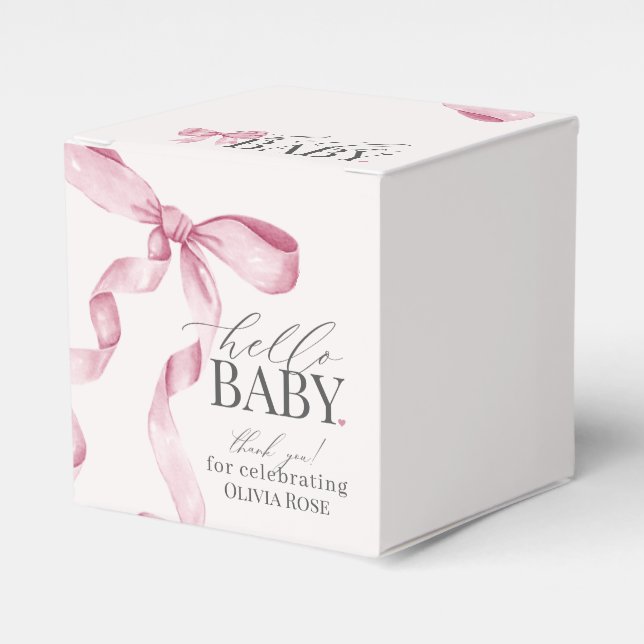 Ballotins Coquette Rose Bow Girl Baby shower cadeau (Verso)