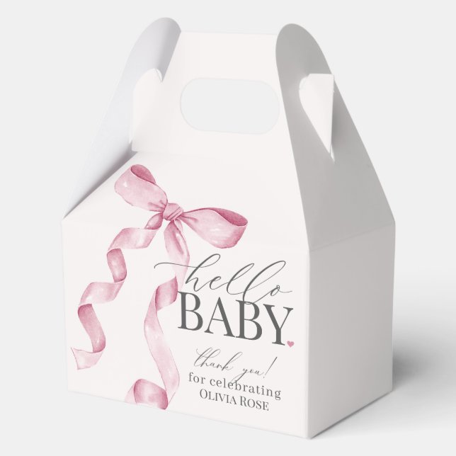 Ballotins Coquette Rose Bow Girl Baby shower cadeau (Recto)