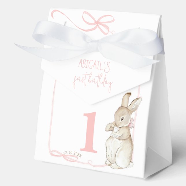 Ballotins Coquette rose Bow Pierre le lapin 1er anniversaire (Recto)