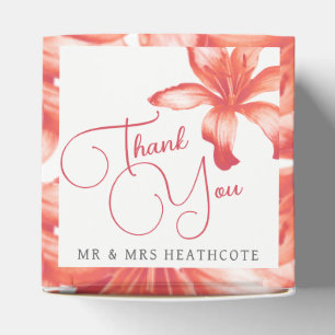 Ballotins Corail aquarelle lilly orange mariage merci