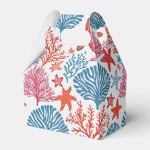 Corail tropical et motif d'étoiles de mer