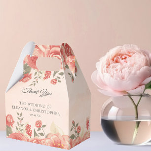 Ballotins Coral Floral Romantique Jardin Mariage Personnalis