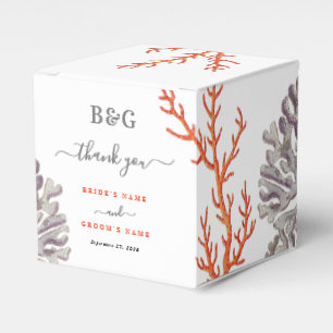 Ballotins Coral Watercolor Beach Mariage moderne Cadeau